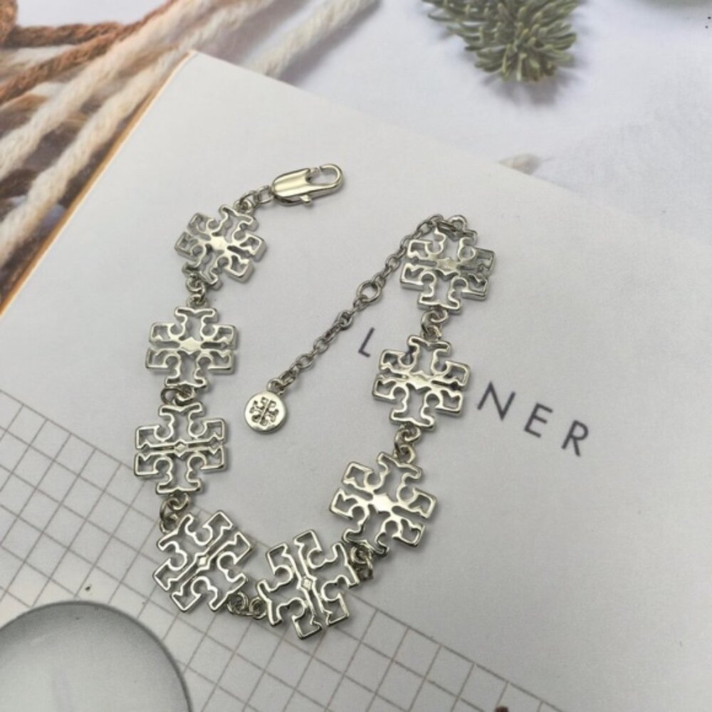 Tory burch Silver Puzzle Link Bracelet